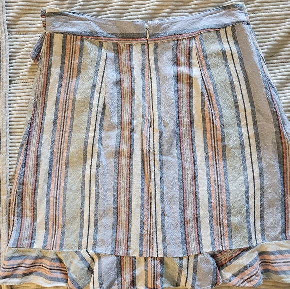 LOFT Striped Wrap Skirt with Ruffle Hem Size 6 - Picture 6 of 12